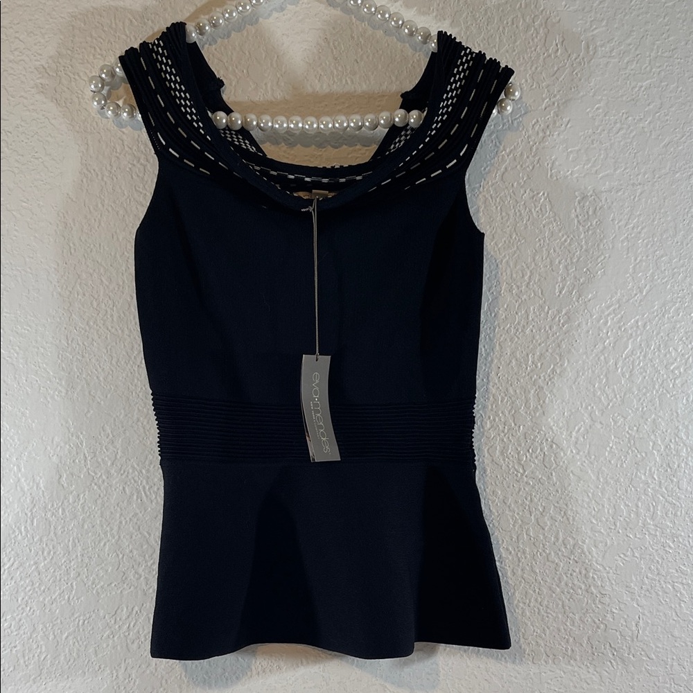 EVA MENDES NEW YORK & COMPANY NY&C Sleeveless Peplum Blouse Size Medium NEW